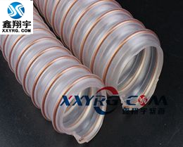 KS0905進口耐（nài）磨 工業 聚氨脂pu透明鋼絲吸塵通風軟管 印刷機 掃（sǎo）地車用